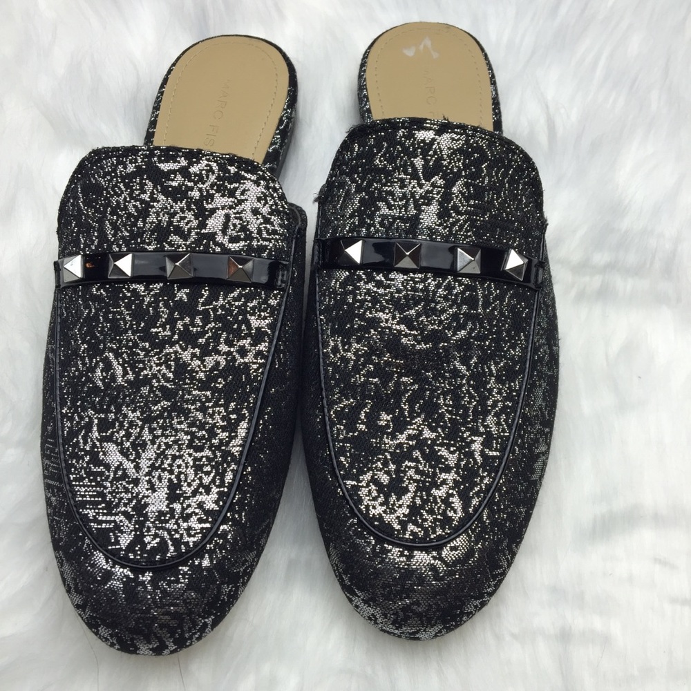 NWOT Marc Fisher Slip-on Metallic Mules